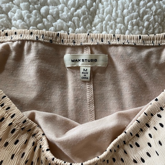 Max Studio skirt. Light Pink with black polka dots. Size Medium. - Picture 2 of 4